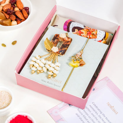 Amber Rakhi Lumba Gift Hamper Set Of 4 In Gift Box