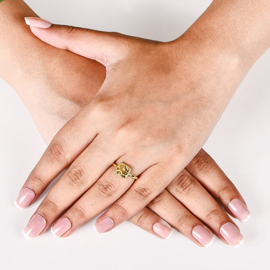 Raw Charm Hammered Gold Ring