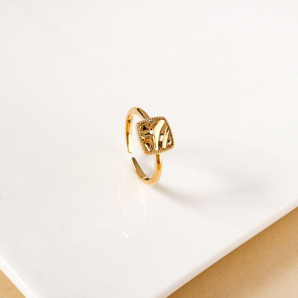 Raw Charm Hammered Gold Ring