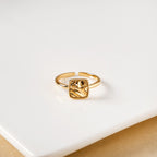 Raw Charm Hammered Gold Ring