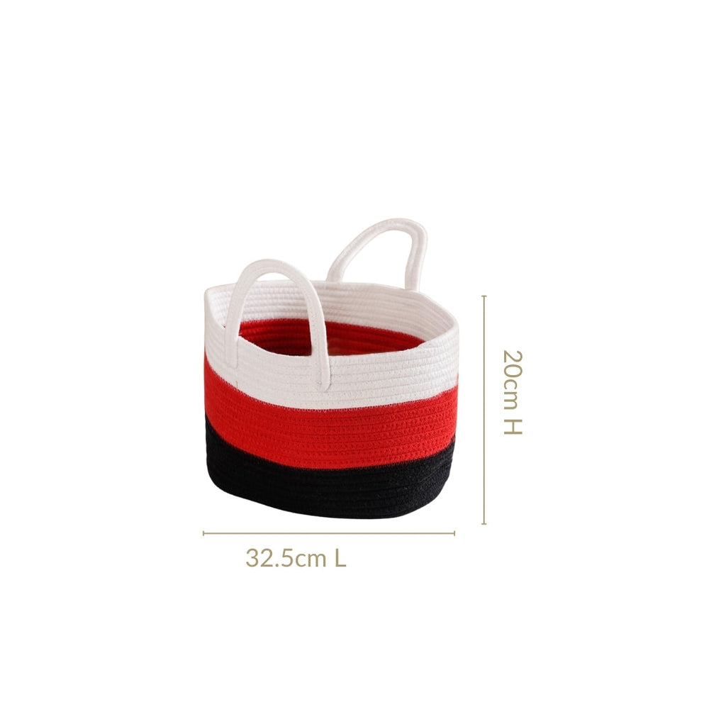 Red Storage Basket With Handles 20cm