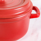 Matte Red Ceramic Cocotte Cooking Pot 4200ml