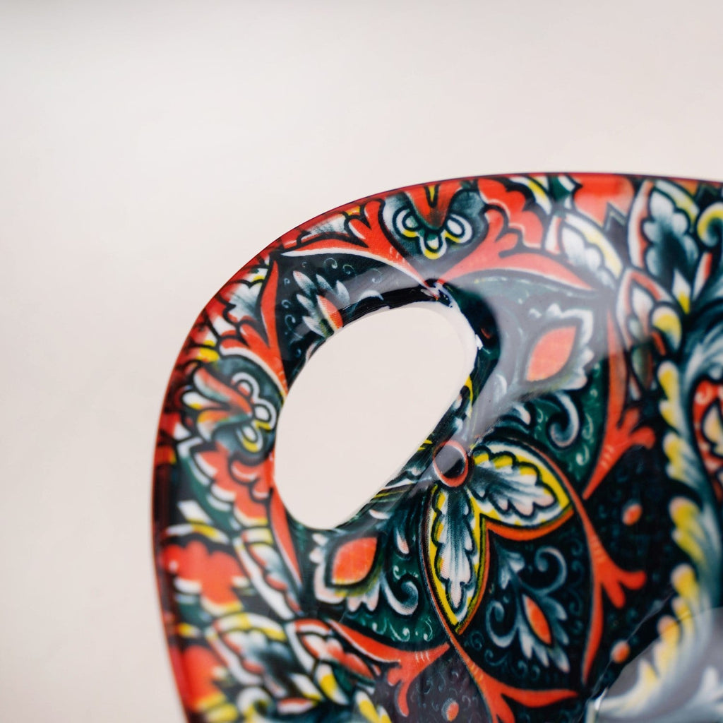 Red Mystic Mandala Ceramic Long Dish 400ml