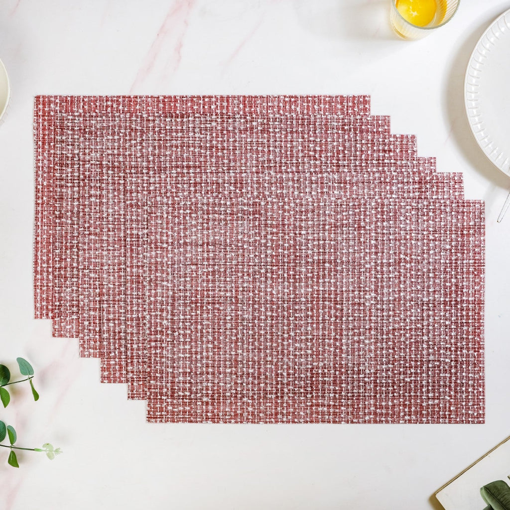 Red White Placemat Set Of 6
