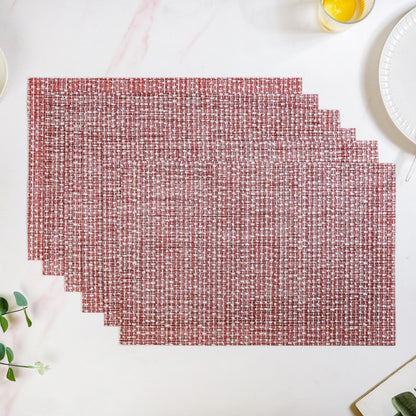 Red White Placemat Set Of 6