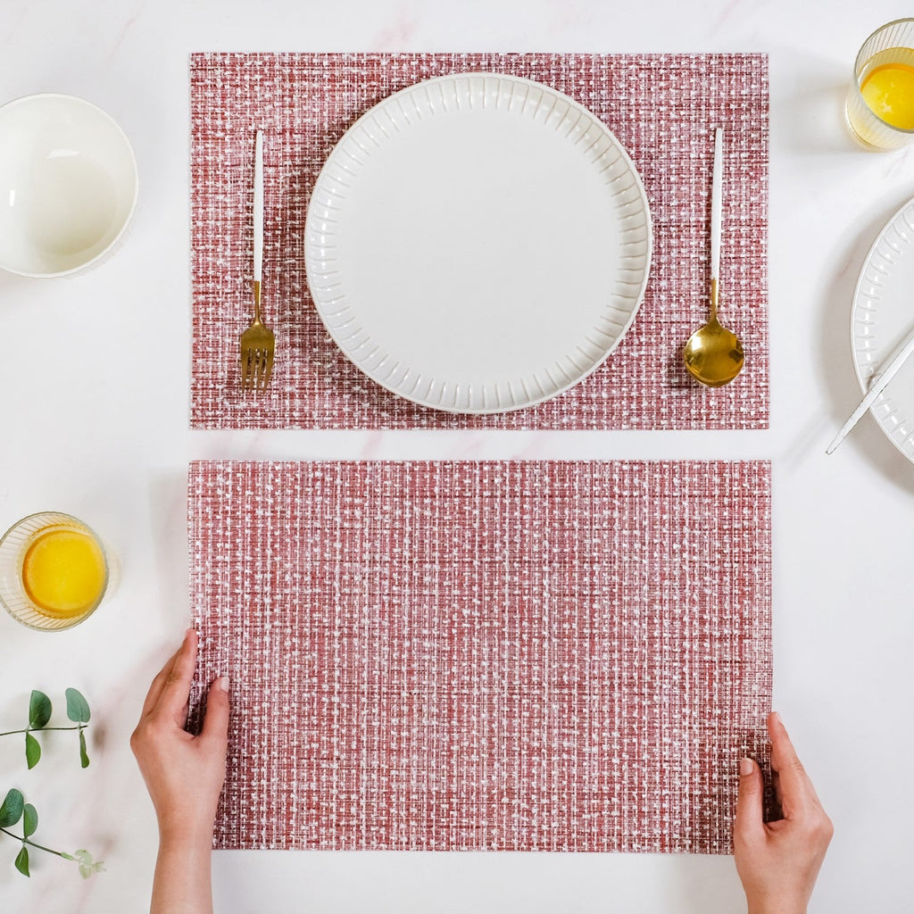 Red White Placemat Set Of 6