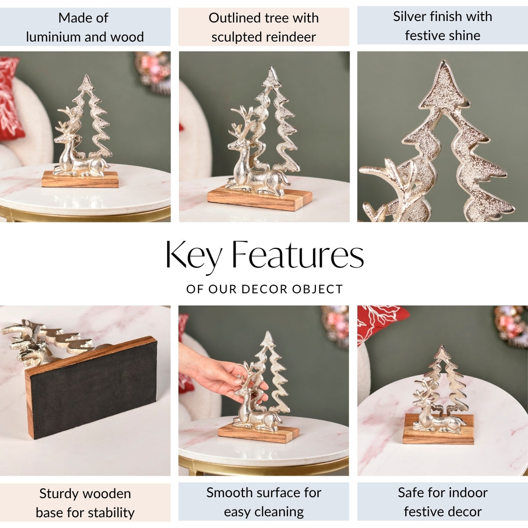 Reindeer By The Noel Tree Metal Decor