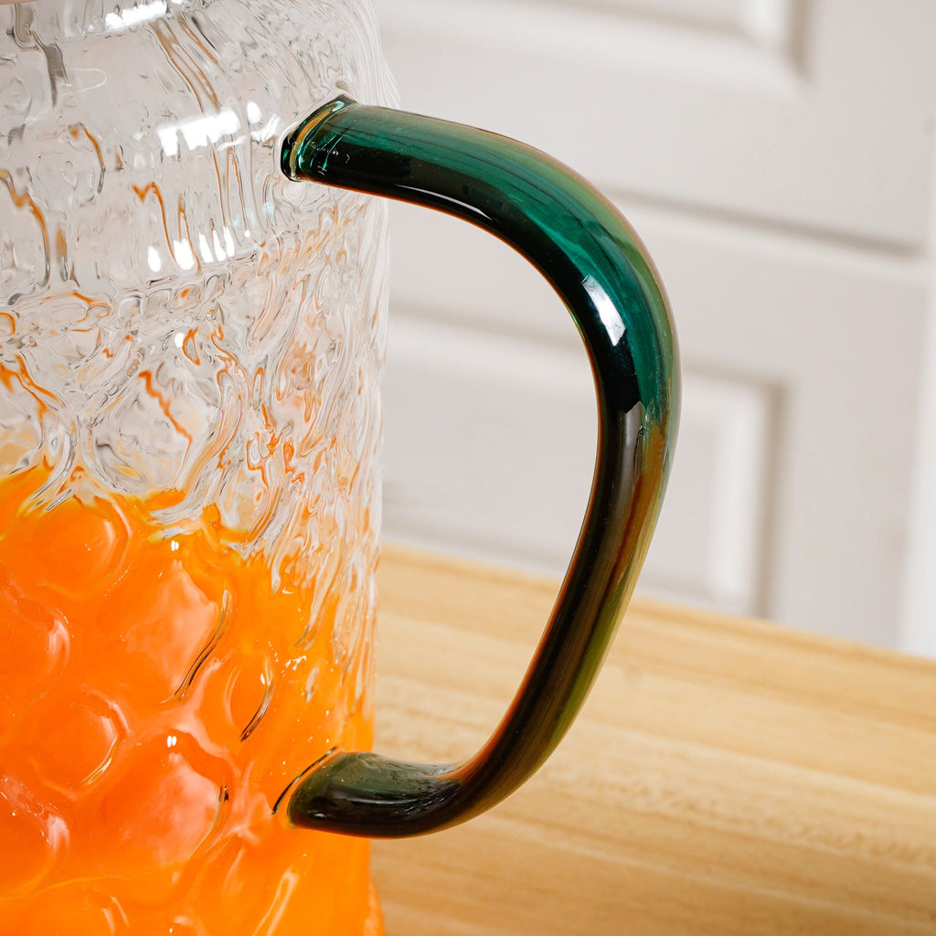 Embossed Glass Pitcher And Mug Set Of 7