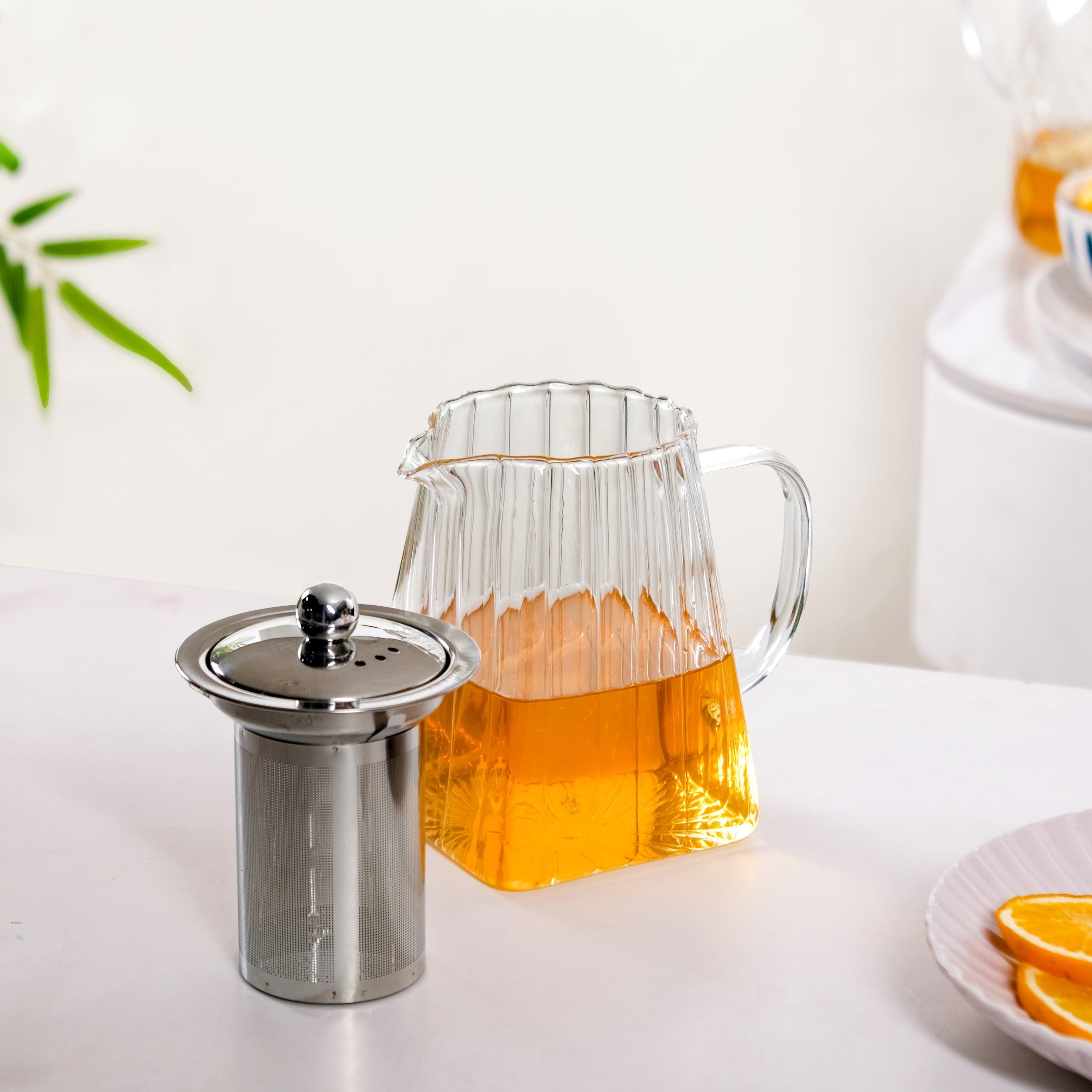 Chic Flame Safe Glass Teapot With Strainer 900ml