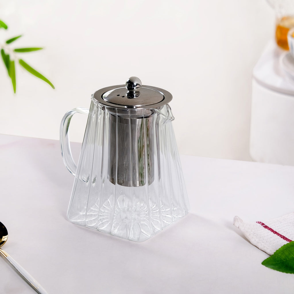 Chic Flame Safe Glass Teapot With Strainer 900ml