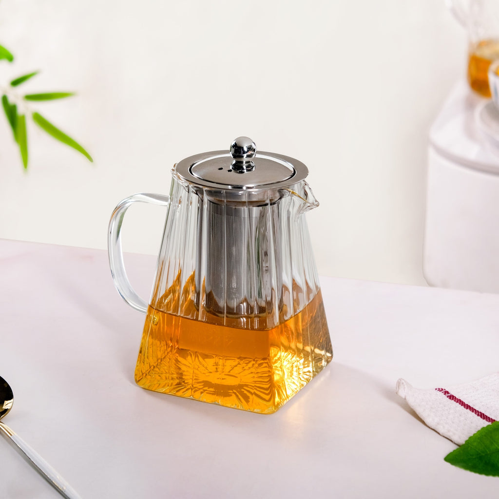 Chic Flame Safe Glass Teapot With Strainer 900ml