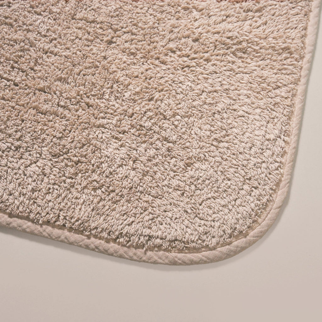 Ribbed Reversible Cotton Floor Mat Beige 82x50cm
