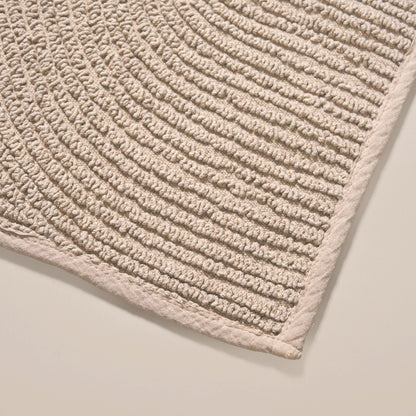 Ribbed Reversible Cotton Floor Mat Beige 82x50cm