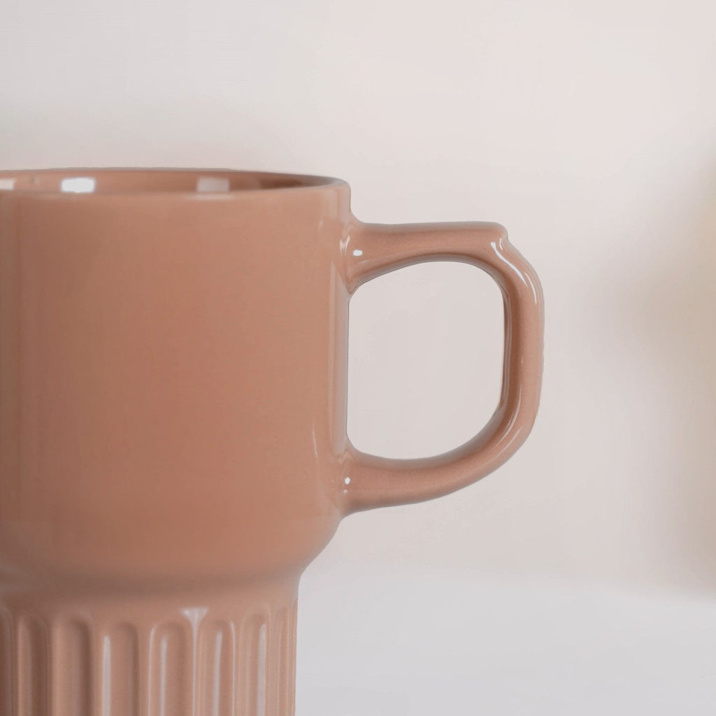Ribelle Ceramic Stackable Mug Set Of 4 Dusty Pink 270ml