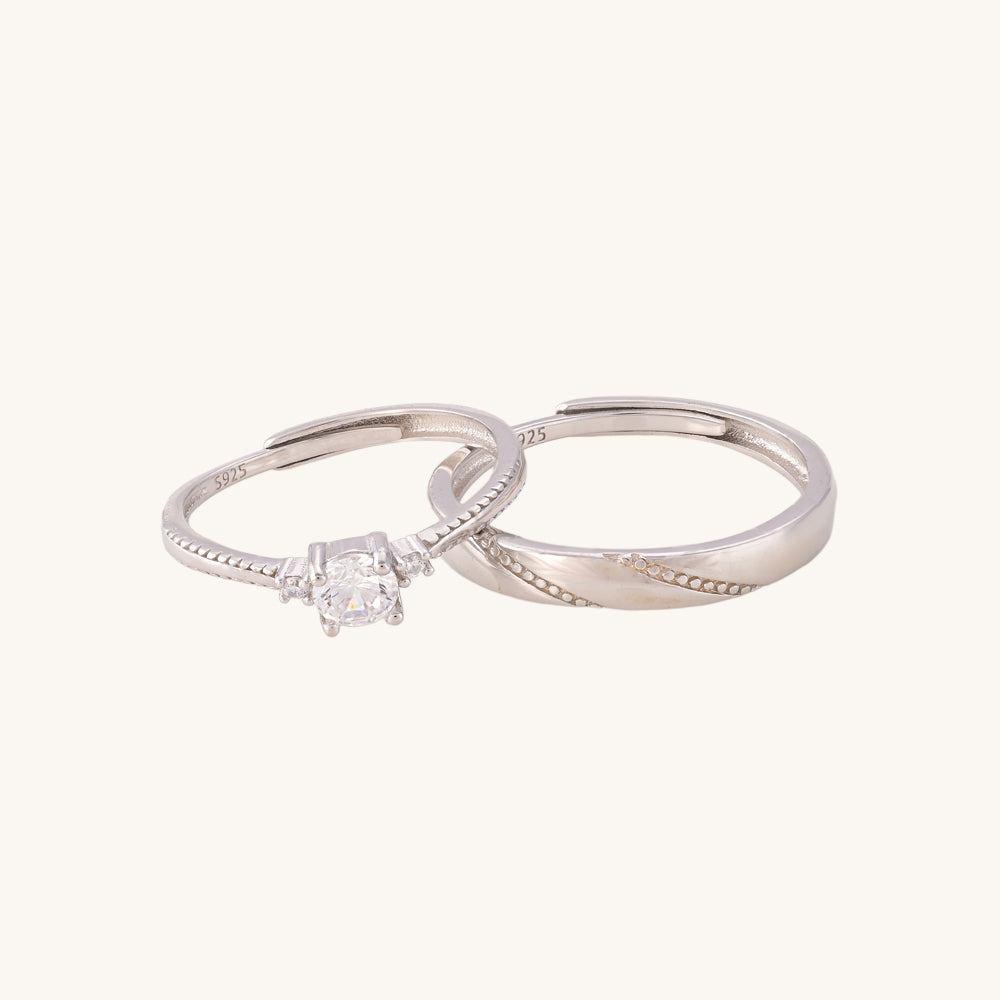 Coralie Beauty Couple Rings- 925 Silver