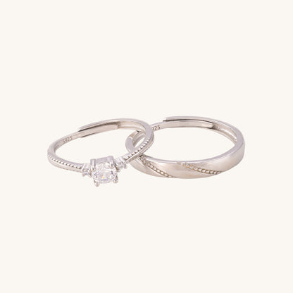 Coralie Beauty Couple Rings- 925 Silver