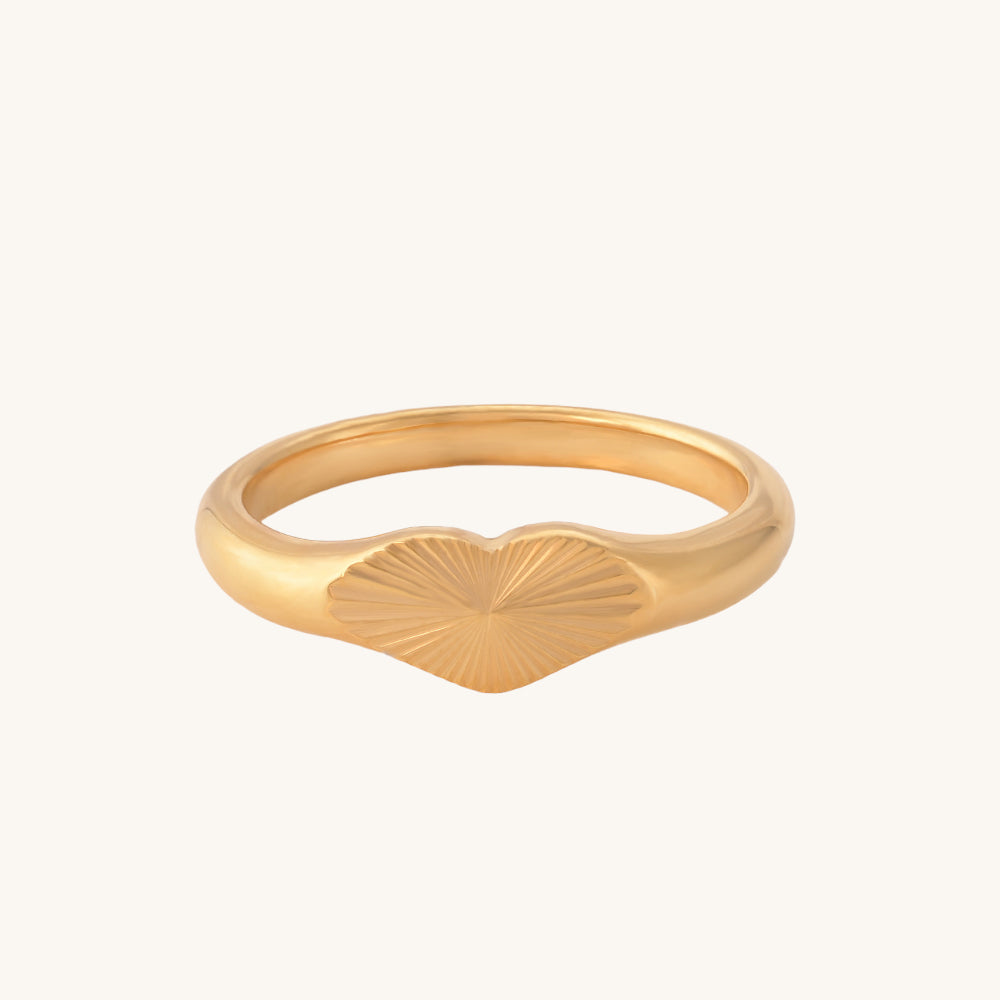 Bold Sunray Heart Ring
