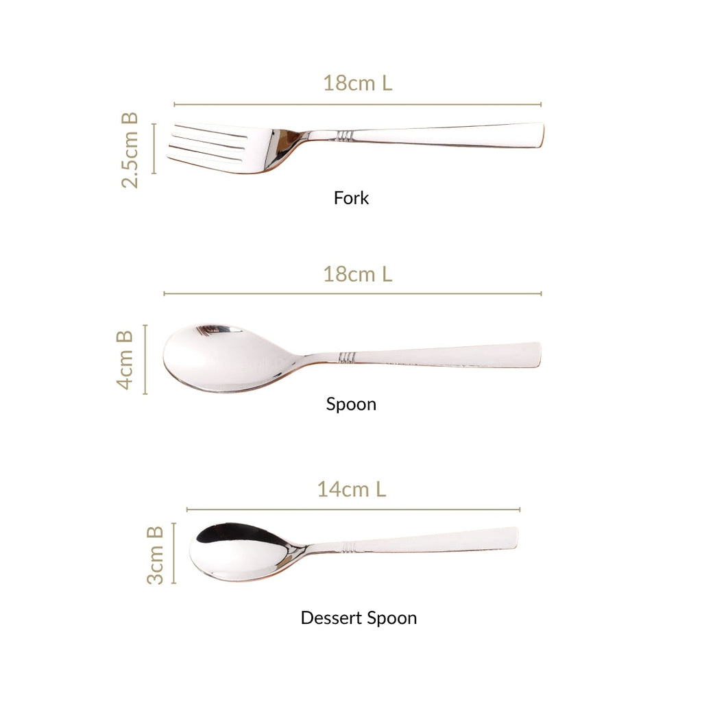 Ring Cut Stainless Steel Flatware Set Of 18