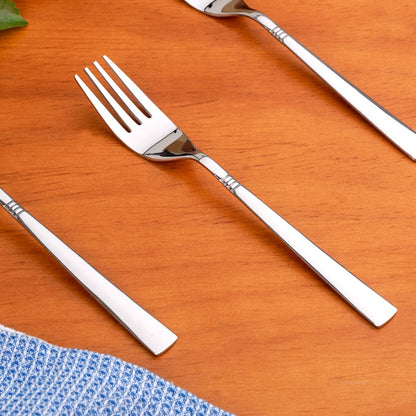 Ring Cut Stainless Steel Flatware Set Of 18