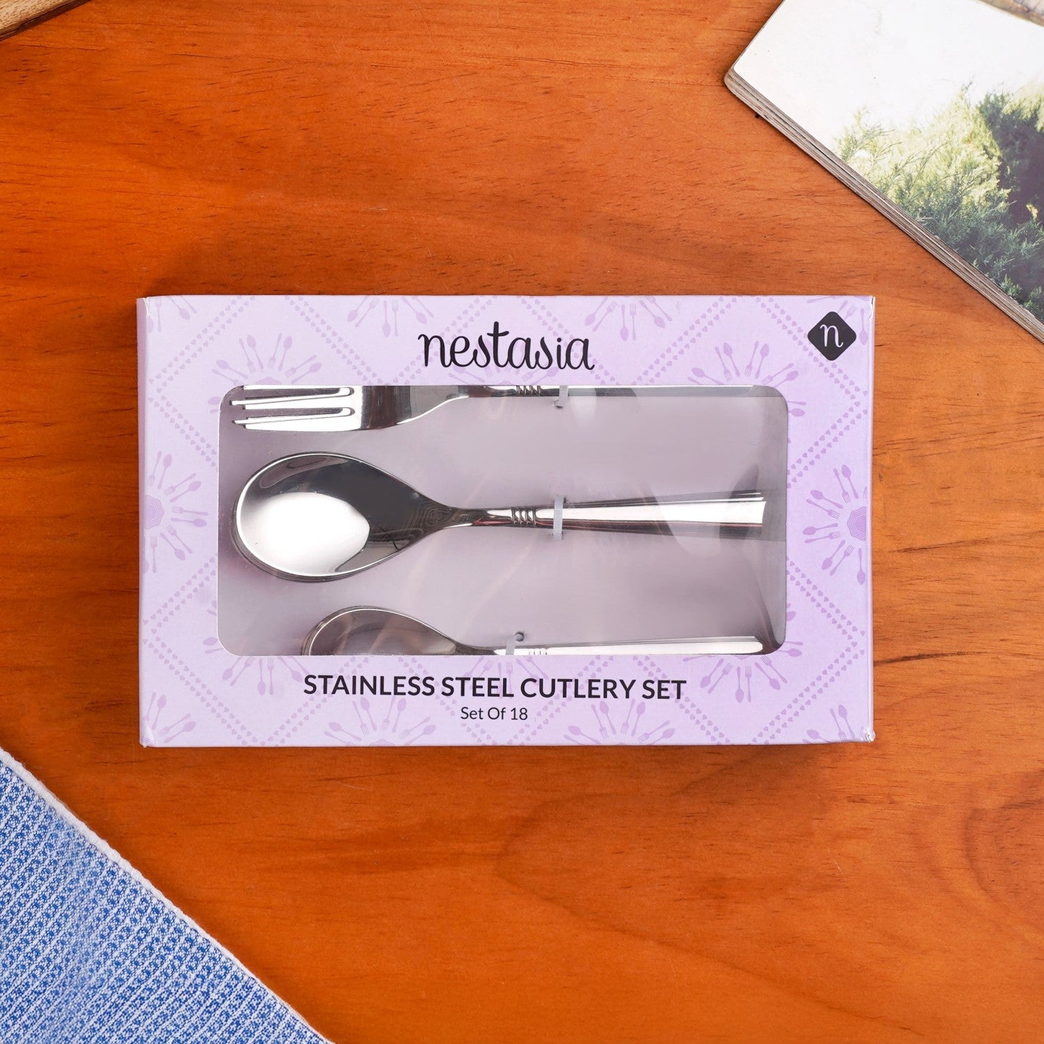 Ring Cut Stainless Steel Flatware Set Of 18