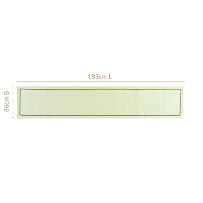 Isabelle 6 Seater Table Runner Green 183x36cm