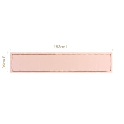 Madeline Rick Rack Cotton Table Runner Peach 183x36cm