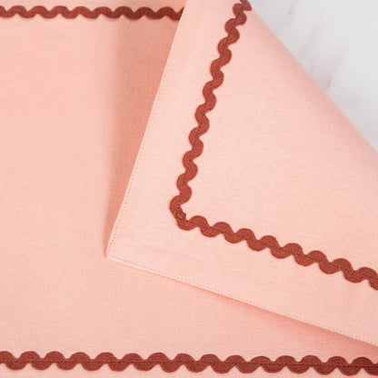 Madeline Peach Set Of 4 Reversible Cotton Placemats