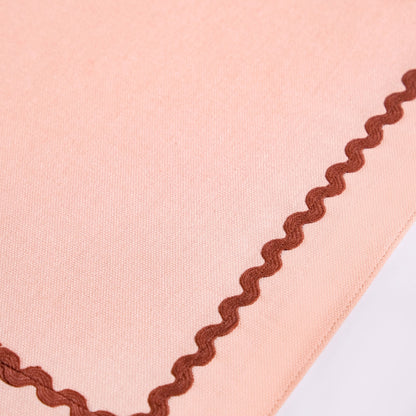 Madeline Rick Rack Peach Set Of 6 Reversible Cotton Placemats