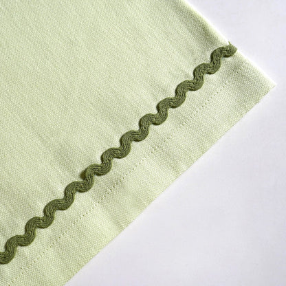 Isabelle Set Of 4 Green Cotton Rick Rack Napkins