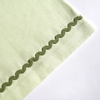 Isabelle Set Of 6 Green Cotton Napkins With Rick Rack