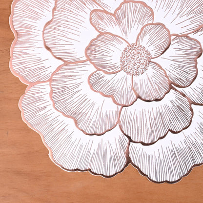 Rose Gold And White Fleur Placemat Set Of 6