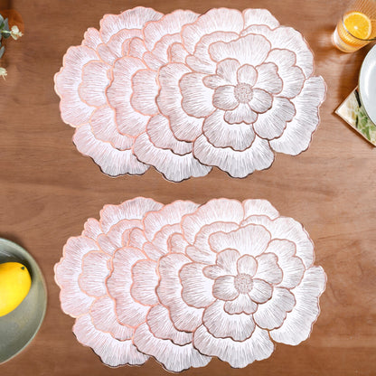 Rose Gold And White Fleur Placemat Set Of 6
