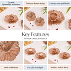 Rose Gold Tealight Candle Holder Set Of 2 In Festive Gift Box