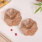 Rose Gold Tealight Candle Holder Set Of 2 In Festive Gift Box