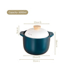 Cera Ceramic Soup Cooking Pot With White Lid 6000ml