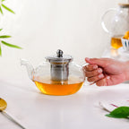 Round Transparent Teapot With Strainer 800ml