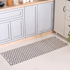 Boho Weave Floor Runner Cotton Mat Brown White 134x50cm