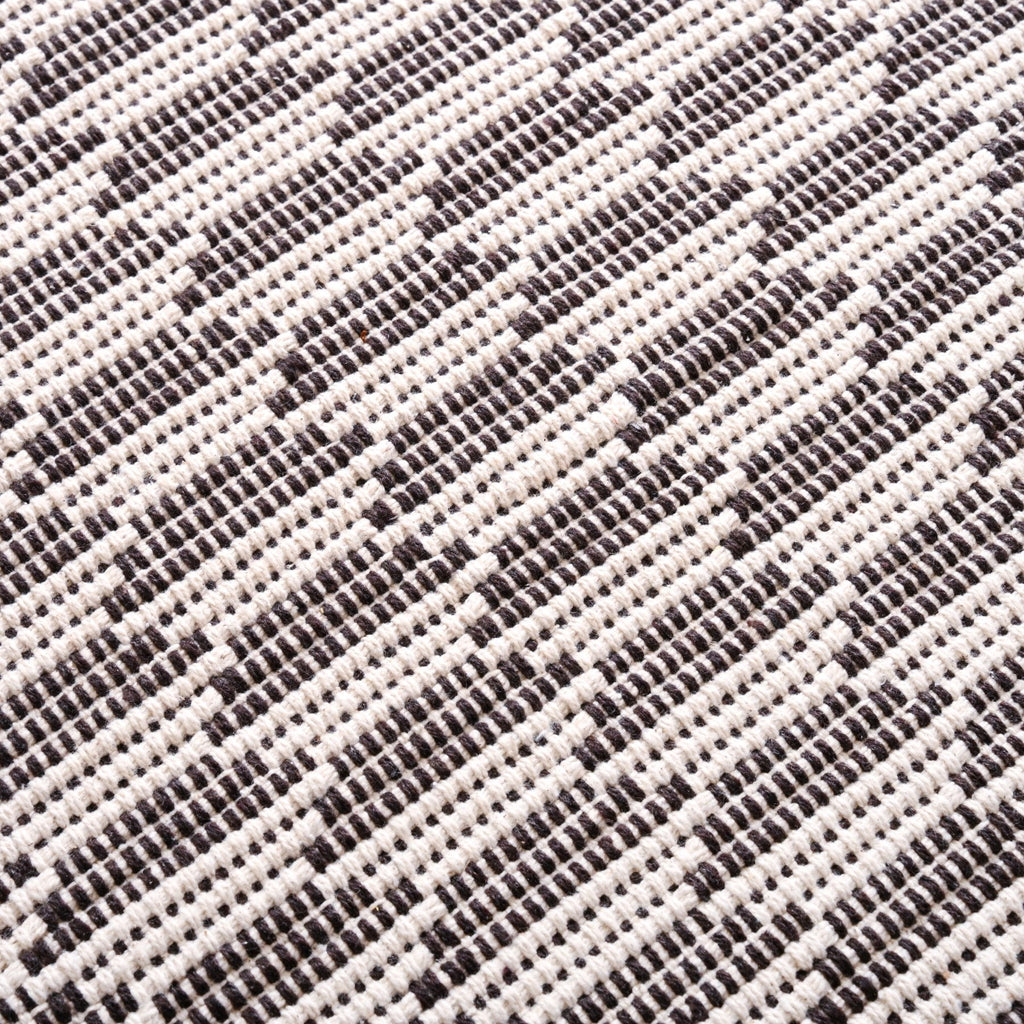 Boho Weave Floor Runner Cotton Mat Brown White 134x50cm