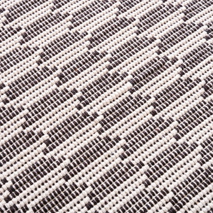 Boho Weave Floor Runner Cotton Mat Brown White 134x50cm