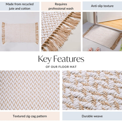 Minimal Cotton Anti Slip Floor Mat 96x50cm
