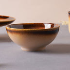 Brown Ceramic dinner set components For One