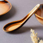 Brown Ceramic dinner set components For One