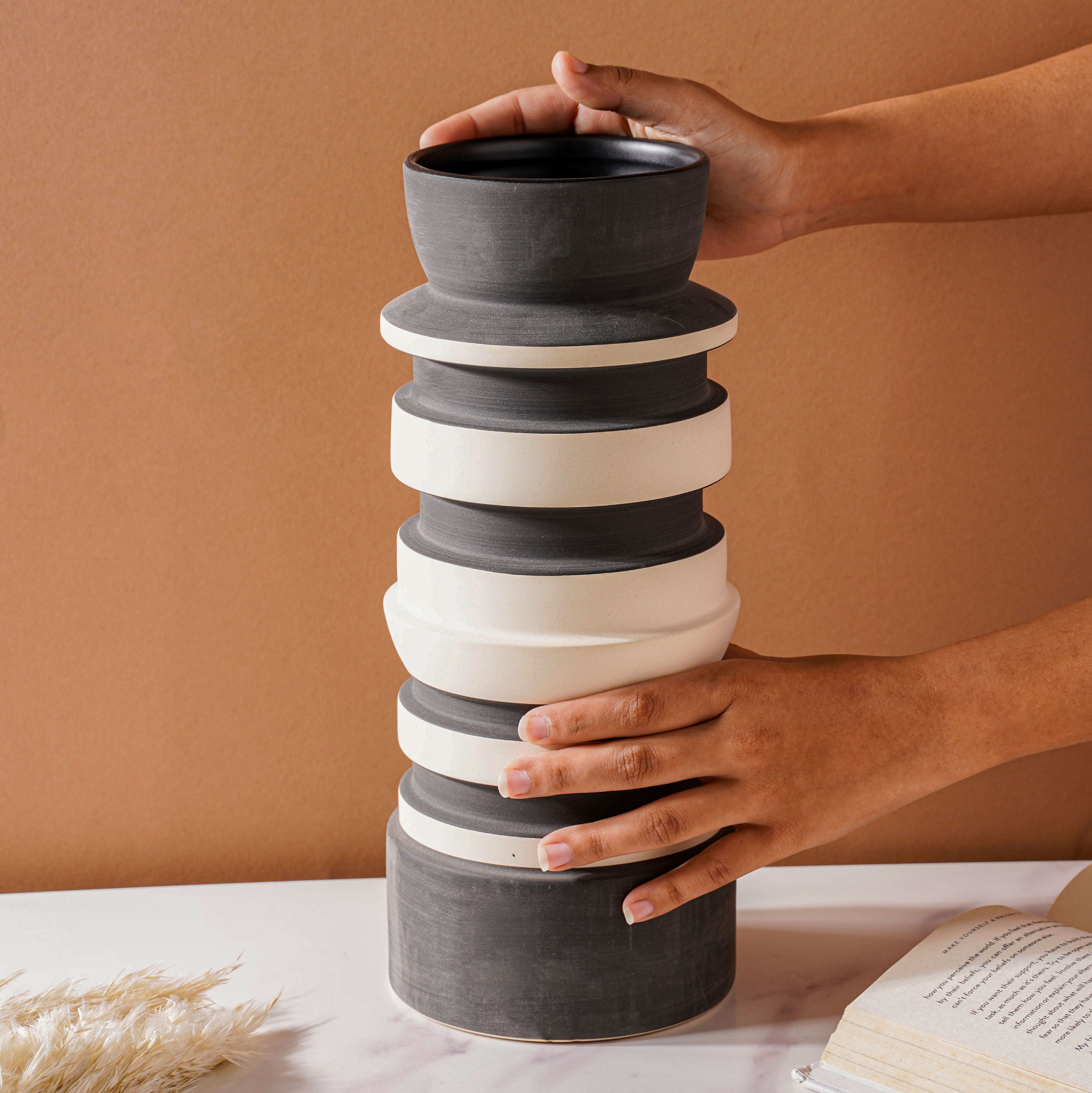 Black and White Ceramic Vase