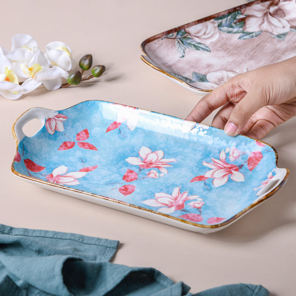 Ceramic Floral Tray