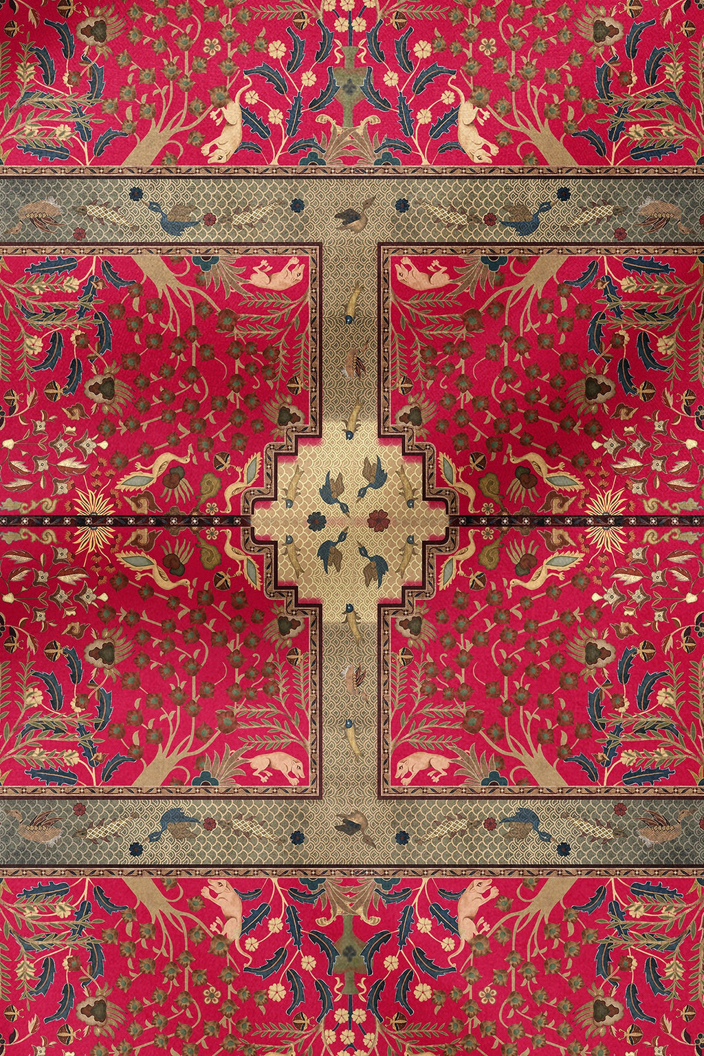 Fuchsia Pink Printed Scarf