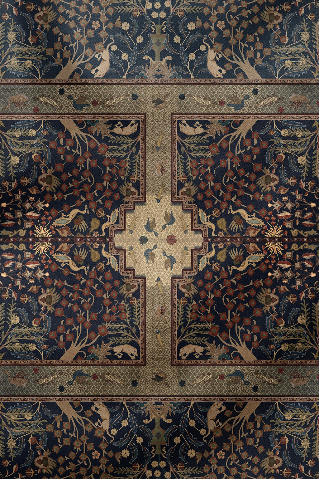 Black - Multi Hued Printed Scarf