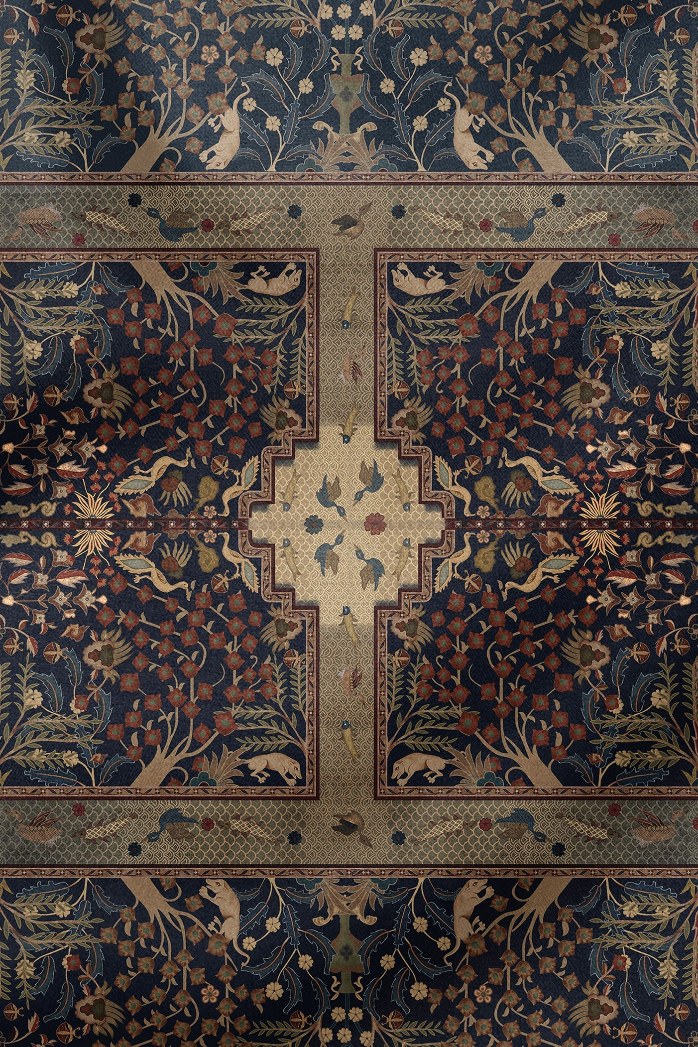 Black - Multi Hued Printed Scarf