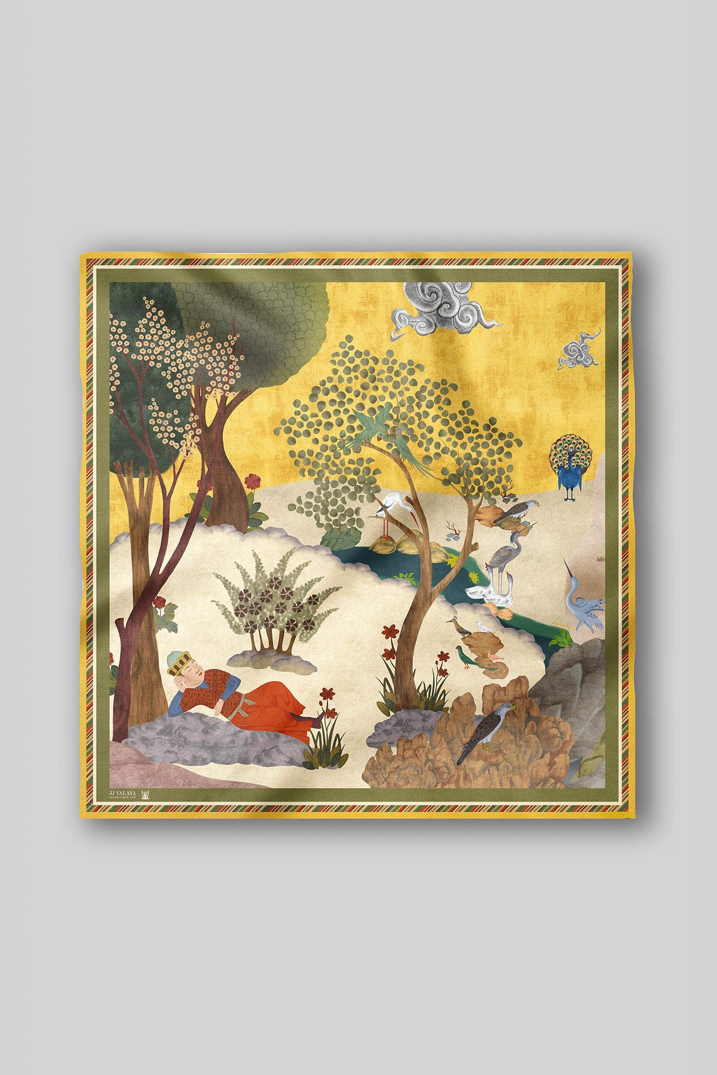 Canary Yellow - Ivory Printed Scarf