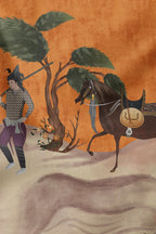 Deep Saffron Printed Scarf