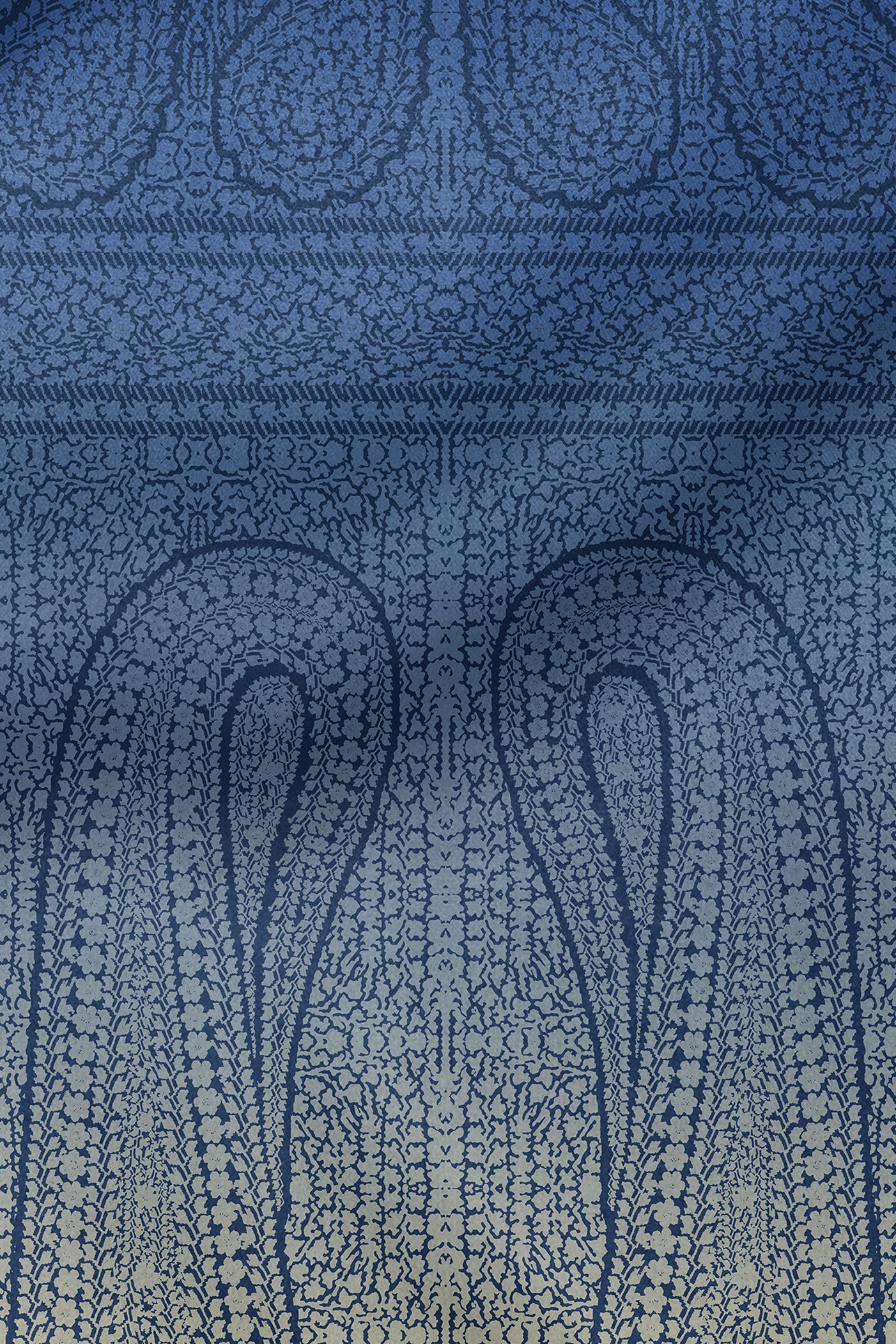 Cobalt Blue Ombre Printed Scarf